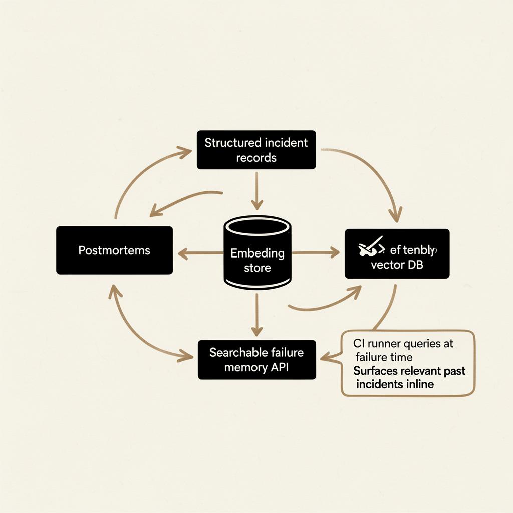 Postmortem data feeding into searchable failure memory
